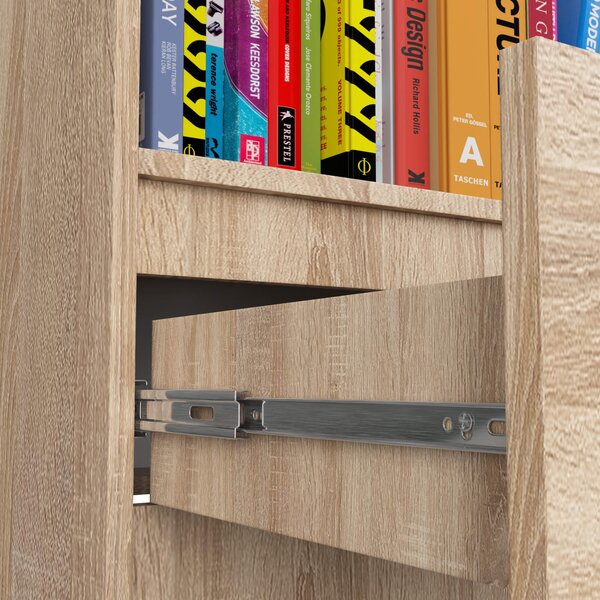Ak furniture Kancelářský regál Rexa 60 cm 1 šuplík a 4 police dub sonoma