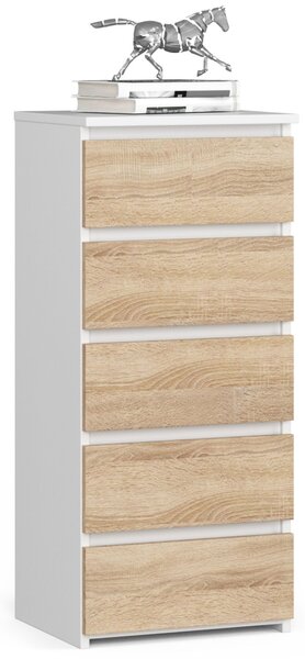 Ak furniture Komoda CL5 se zásuvkami 40 x 92 cm bílá/dub sonoma