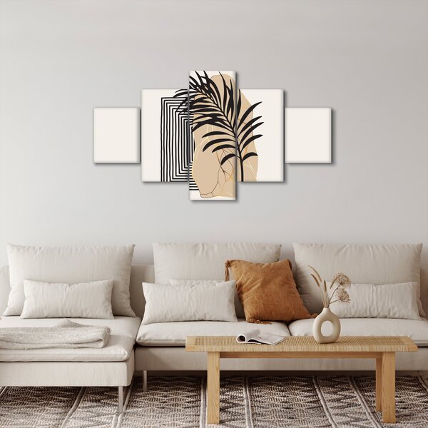 Obraz - Abstrakce s tropickými listy N⁰3 (125x70 cm)