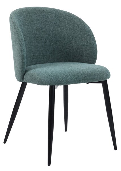 Židle Mobili Rebecca Festuca 81x54x56, polylinenová látka, kov, aquazelená, černá, moderní, sada 2 kusů, částečně smontované