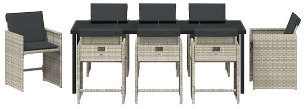 Zahradní jídelní souprava 9 ks Světle šedá polyratan 3380708