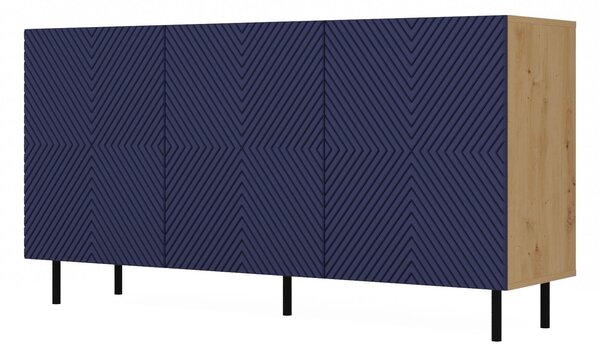 Topeshop KAMA 3K ART/G KPL, Úložná skříňka, Podlahový, Skříňka u zdi, 6 police/polic, 3 dveře/dveří, Dub