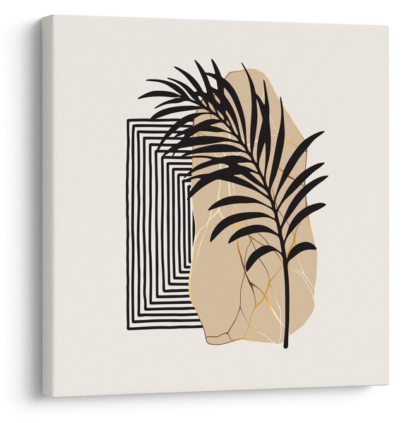 Obraz - Abstrakce s tropickými listy N⁰3 (30x30 cm)