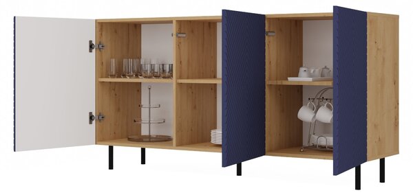Topeshop KAMA 3K ART/G KPL, Úložná skříňka, Podlahový, Skříňka u zdi, 6 police/polic, 3 dveře/dveří, Dub