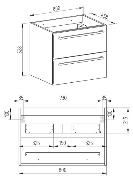 Mereo, Mereo Bino, koupelnová skříňka 80 cm, bílá, MER-CN661SN