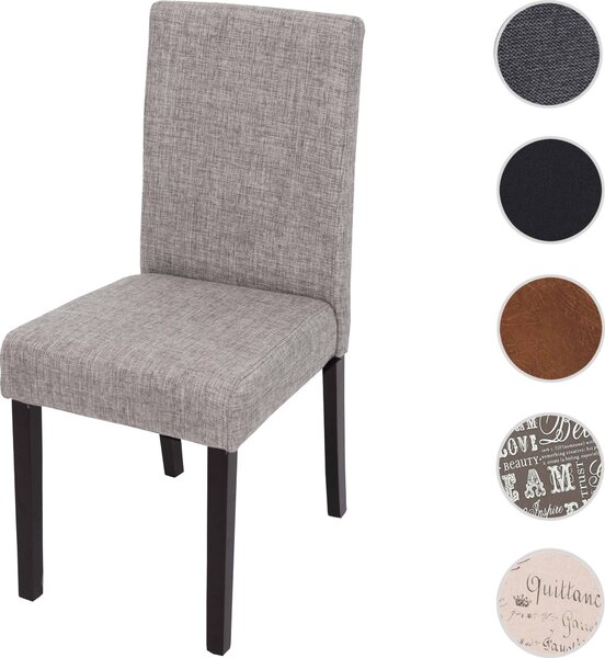 Jídelní židle Littau, kuchyňská židle Židle, látka/textil šedá, tmavé nohy