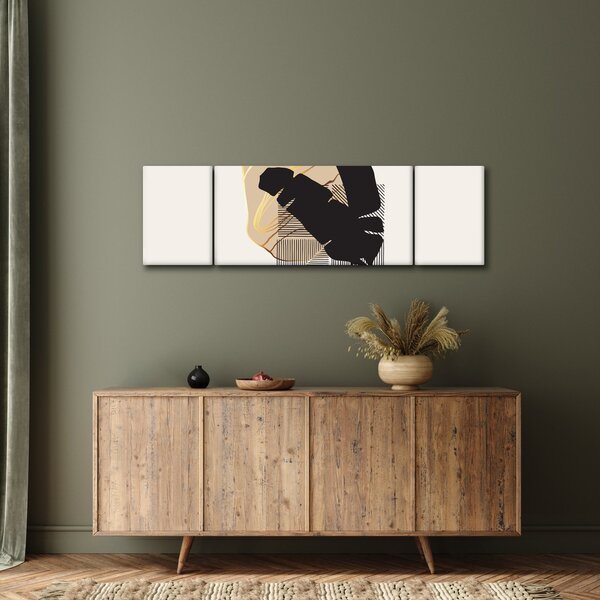 Obraz - Abstrakce s tropickými listy N⁰4 (170x50 cm)