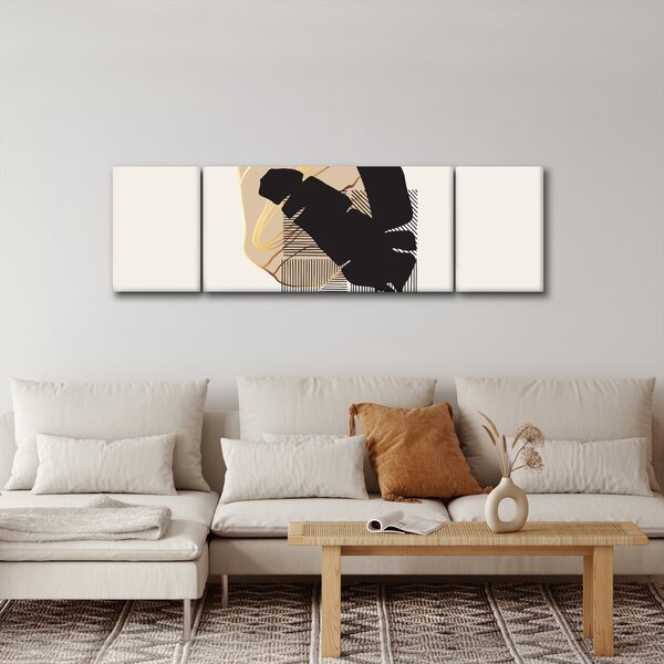Obraz - Abstrakce s tropickými listy N⁰4 (170x50 cm)