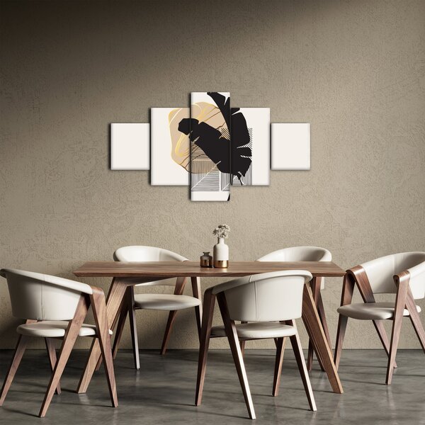 Obraz - Abstrakce s tropickými listy N⁰4 (125x70 cm)