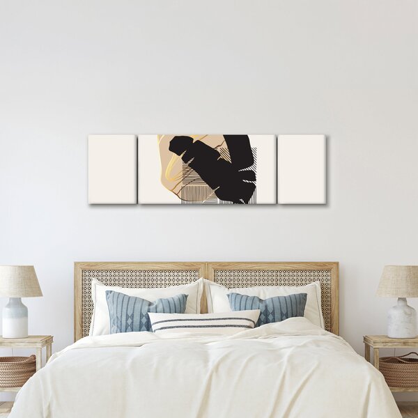 Obraz - Abstrakce s tropickými listy N⁰4 (170x50 cm)