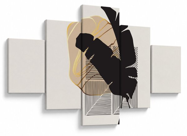 Obraz - Abstrakce s tropickými listy N⁰4 (125x70 cm)