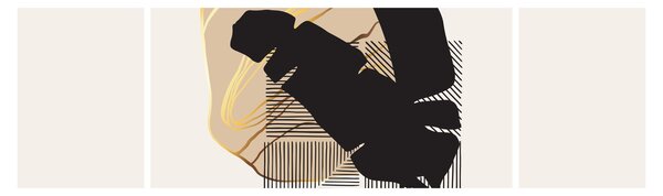 Obraz - Abstrakce s tropickými listy N⁰4 (170x50 cm)
