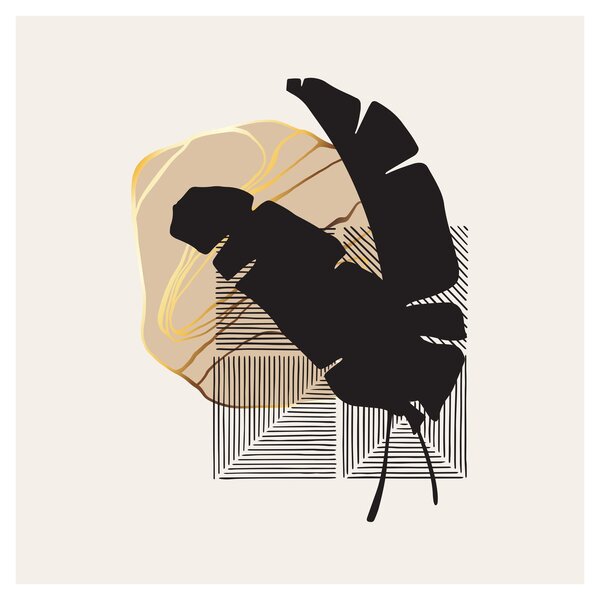 Obraz - Abstrakce s tropickými listy N⁰4 (30x30 cm)