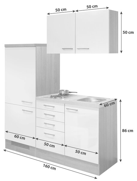 KUCHYŇSKÝ BLOK 160 cm FlexWell - Online Only kuchyňské linky, Online Only