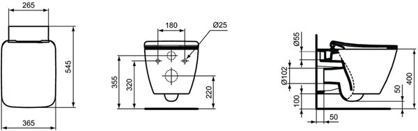 Ideal Standard Strada II záchodová mísa závěsná bílá T299701