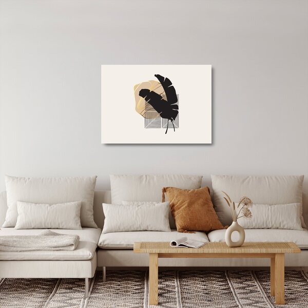 Skleněný obraz - Abstrakce s tropickými listy N⁰4 (70x50 cm)