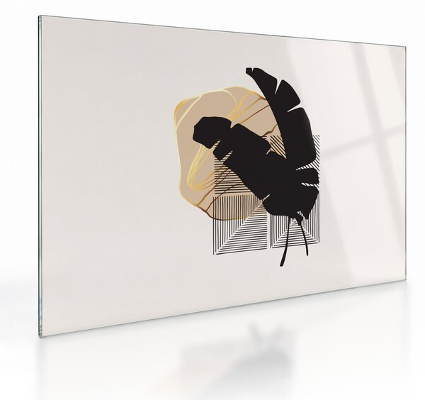 Skleněný obraz - Abstrakce s tropickými listy N⁰4 (70x50 cm)