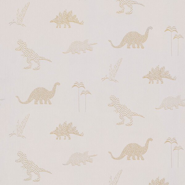 Béžová vliesová dětská tapeta s dinosaury 220781, Doodleedo, BN Walls