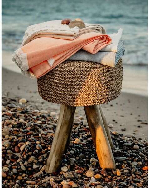 Modrý pléd s podílem bavlny Euromant Summer Linen, 140 x 180 cm