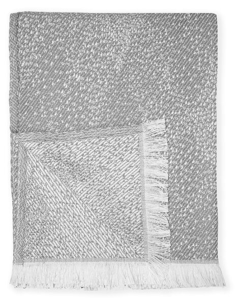 Šedý pléd s podílem bavlny Euromant Dotty Diamond, 140 x 180 cm