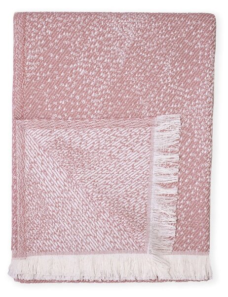 Růžový pléd s podílem bavlny Euromant Dotty Diamond, 140 x 180 cm