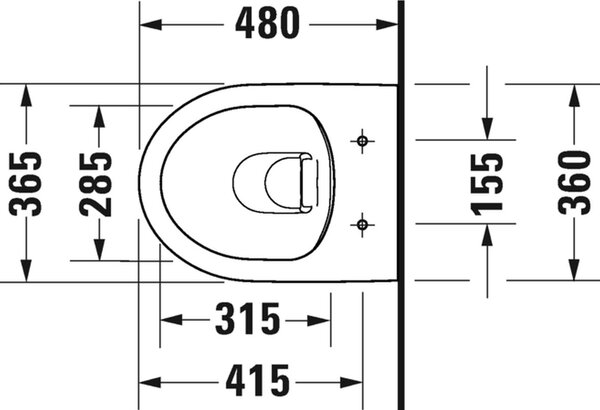 Duravit No. 1 záchodová mísa závěsná bez splachovacího kruhu bílá 25750900002