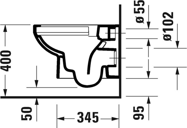 Duravit No. 1 záchodová mísa závěsná bez splachovacího kruhu bílá 25750900002