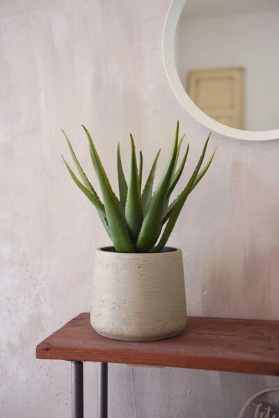 Květináč TROPICO, sklolaminát, výška 29 cm, béžová