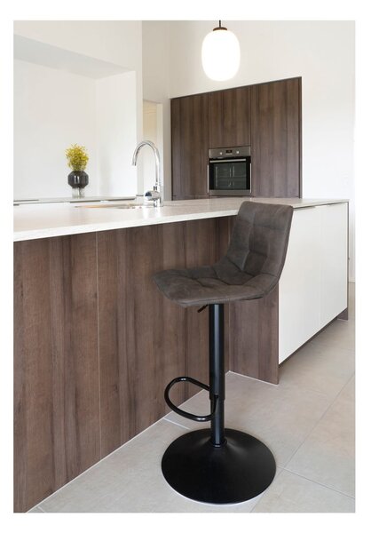 Tmavě šedé čalouněné barové židle v sadě 2 ks s nastavitelnou výškou (výška sedáku 63 cm) Middelfart – House Nordic