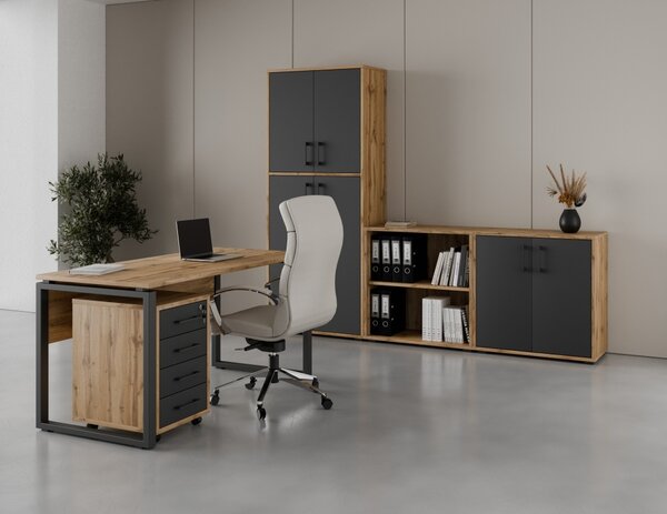 Kancelářská sestava NEJBY GIANNI PREMIUM 2, dub wotan/antracit