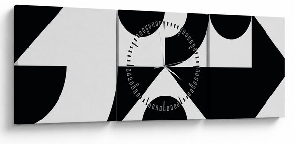 Obraz - Geometrická abstrakce N⁰1 (s hodinami) (90x30 cm)