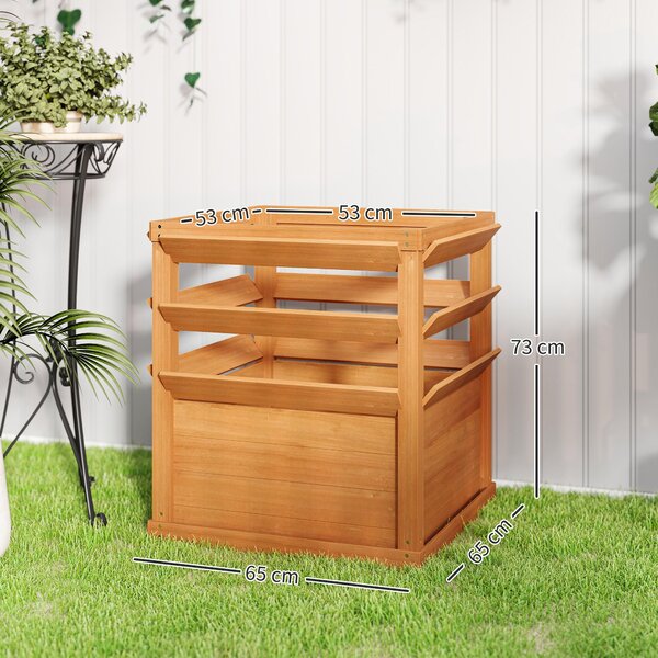 Vyvýšený záhon s treláží Outsunny s otevřeným dnem, dřevěný květinový box 65x65x60cm pro zahradní balkon, květináč pro popínavé rostliny, košíkové ros