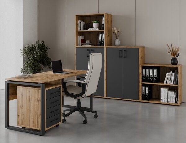 Kancelářská sestava NEJBY GIANNI PREMIUM 4, dub wotan/antracit
