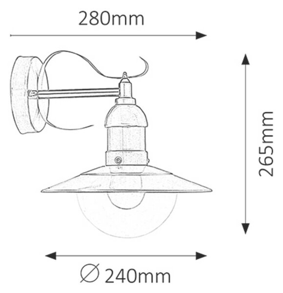 Rabalux venkovní nástěnné svítidlo Oslo E27 1x MAX 60W saténová chromová IP44 8270