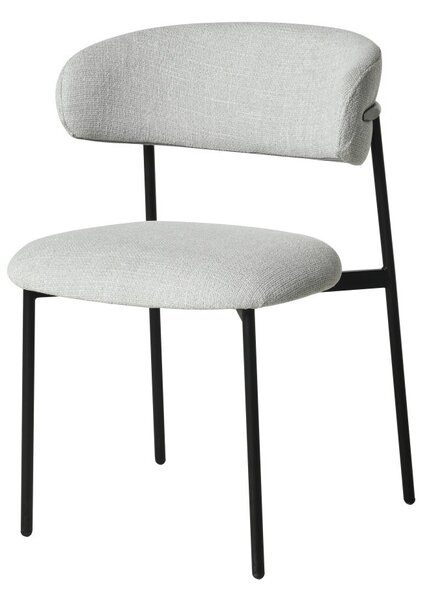 HowHomely Židle ZOYA šedá látka - minimalistický design, ergonomický, černý kovový rám