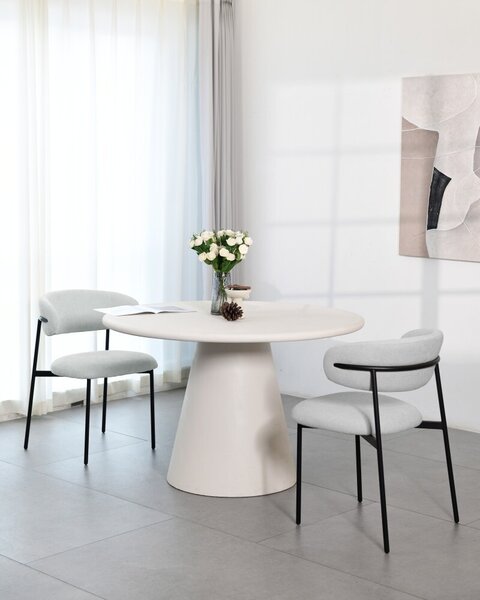 HowHomely Židle ZOYA šedá látka - minimalistický design, ergonomický, černý kovový rám