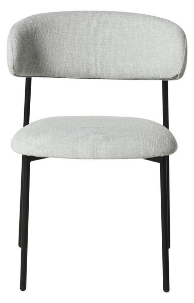 HowHomely Židle ZOYA šedá látka - minimalistický design, ergonomický, černý kovový rám