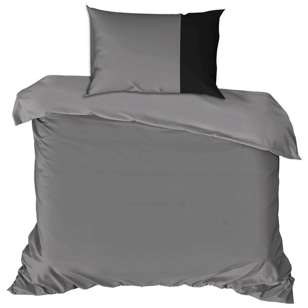 POVLEČENÍ, renforcé, šedá, černá, 135/200 cm - Online Only povlečení, Online Only