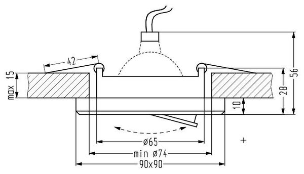 Candellux SSU-13 zapuštěná světla 1x50 W černá 2263809