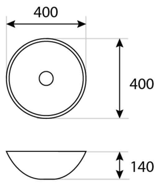 LaVita Round umyvadlo 40x40 cm kulatý na pult bílá lesk 5900378310228