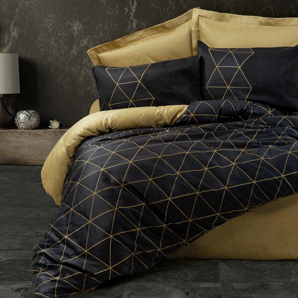 POVLEČENÍ, renforcé, černá, barvy zlata, 155/220 cm - Online Only povlečení, Online Only