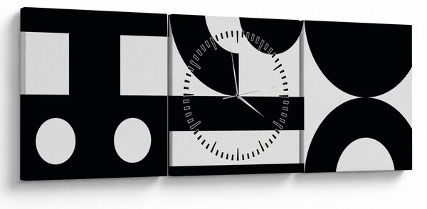 Obraz - Geometrická abstrakce N⁰3 (s hodinami) (90x30 cm)