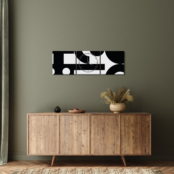 Obraz - Geometrická abstrakce N⁰3 (s hodinami) (90x30 cm)