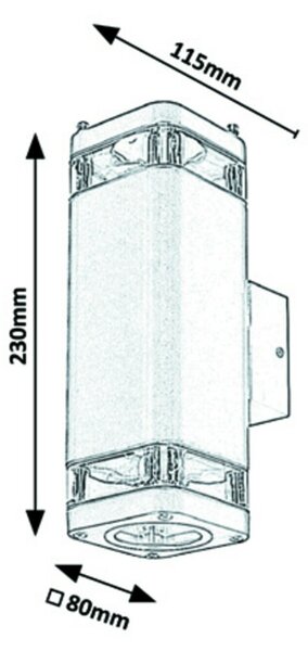 Rabalux venkovní nástěnné svítidlo Sintra GU10 2x MAX 25W matná černá IP44 7956