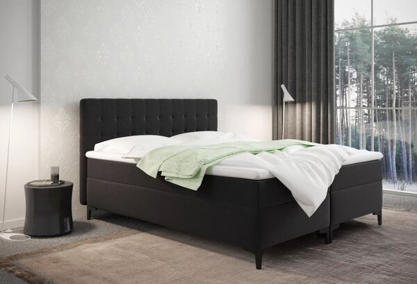 Americká postel s úložným prostorem DAJANA - 140x200, černá