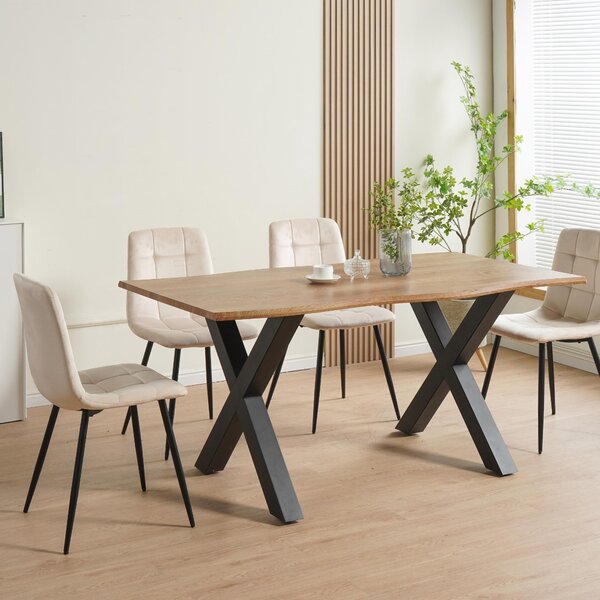 Jídelní židle Albatros sada 4 ks BORA Beige - Pohodlná čalouněná židle pro moderní a stylový design u jídelního stolu - Kuchyňská židle nebo židle do jídelny s vysokou nosností až 110 kg