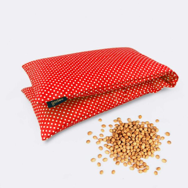 GADEO nahřívací třešňový bederní polštářek POLKA DOTS, červená