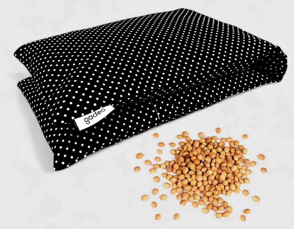 GADEO nahřívací třešňový bederní polštářek POLKA DOTS, černá