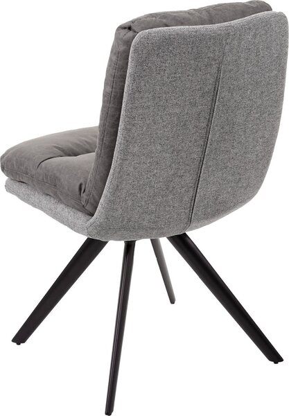 Jídelní židle HWC-G66, kuchyňská židle židle, otočná automatická poloha látka/textil MVG světle šedá-šedá