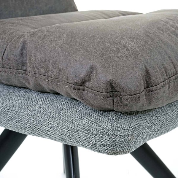 Jídelní židle HWC-G66, kuchyňská židle židle, otočná automatická poloha látka/textil MVG světle šedá-šedá